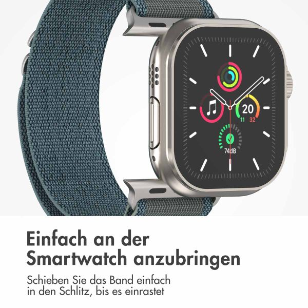 imoshion Nylon Alpine Armband für das  Apple Watch Series 1 t/m 11 / SE / Ultra (44/45/46/49 mm) - Blau