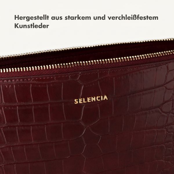 Selencia Croco Laptop Hülle 15-16 Zoll - Laptop Sleeve - Burgundy