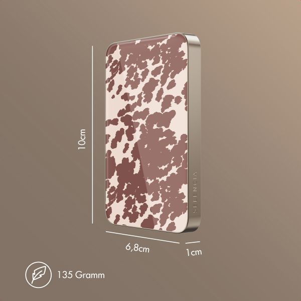 Selencia Vivid Powerbank 5.000 mAh - MagSafe und Qi2 - Desert Gold / Country Moo'd