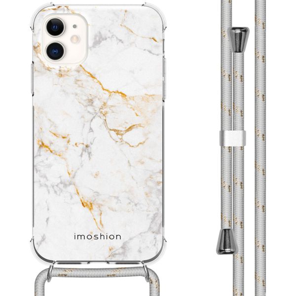 imoshion Design Hülle mit Band für das iPhone 11 - White Marble