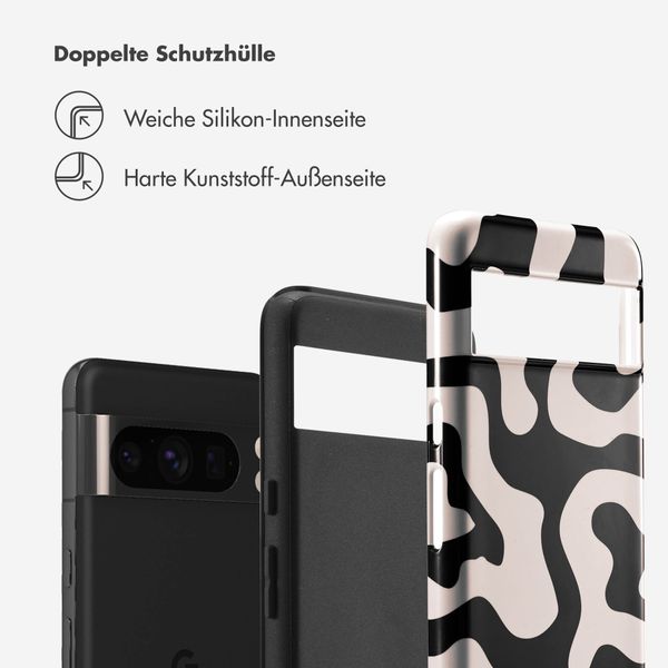 Selencia Vivid Tough Back Cover für das Google Pixel 8 Pro - Art Wave Black