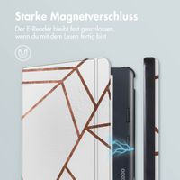 imoshion Design Slim Hard Case Sleepcover mit Stand Kobo Libra Colour - White Graphic