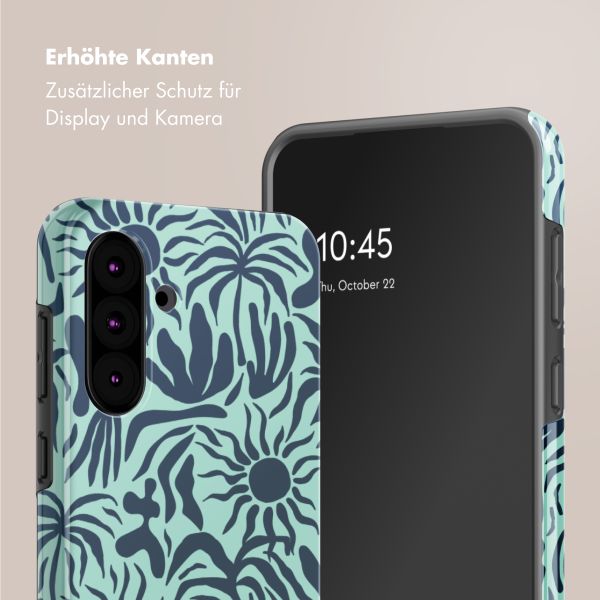 Selencia Vivid Tough Back Cover für das Samsung Galaxy A36 / A56 - Tropical Vibes Light Blue