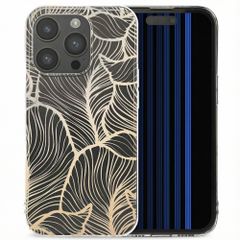 imoshion Design Hülle Apple iPhone 15 Pro - Golden Leaves Transparent