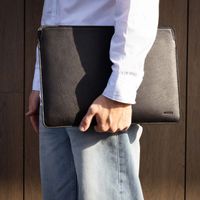 Accezz Leather Laptop Hülle MacBook 15 Zoll - Laptop Sleeve - Schwarz