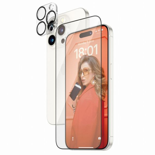 PanzerGlass 2-in-1 pack - Ultra-Wide Fit Anti-Bacterial Displayschutz incl. applicator + Camera Protector für das Apple iPhone 15 Pro