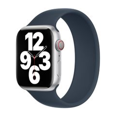 Apple Silikon Solo Loop für das  Apple Watch | 44/45/46/49 mm - Größe 7 - Storm Blue