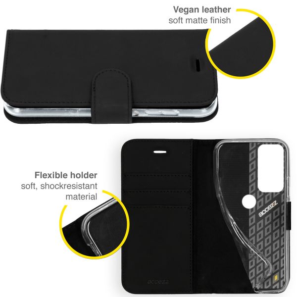 Accezz Wallet TPU Klapphülle Motorola Moto G60s - Schwarz