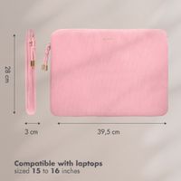 Selencia Cord Laptop Hülle 15-16 Zoll - Laptop Sleeve - Soft Blush
