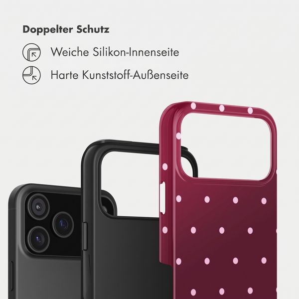 Selencia Vivid Back Cover Apple iPhone 17 Pro - Happy Dots Burgundy