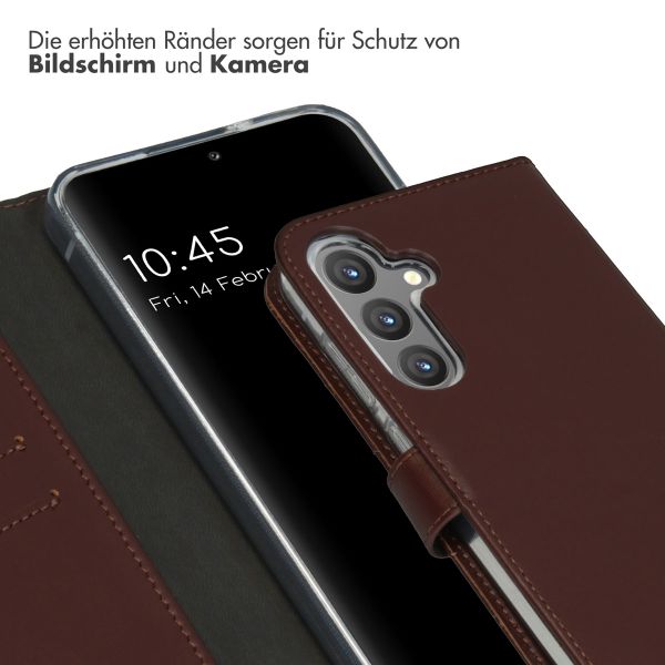 Selencia Echtleder Klapphülle Samsung Galaxy S24 Plus - Dunkelbraun