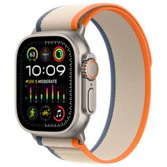 Apple Trail Loop Armband für das  Apple Watch Series 1 t/m 11 / SE / Ultra (44/45/46/49 mm) - Größe M/L - Orange & Beige