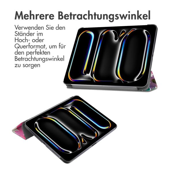 imoshion Design Trifold Klaphülle Apple iPad Pro 13 (2024) M4 - Floral Water Color