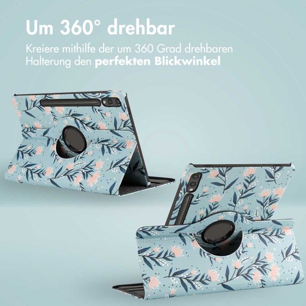 imoshion 360° drehbare Design Klapphülle Samsung Galaxy Tab S10 Plus / Tab S9 FE Plus / Tab S9 Plus - Flowers