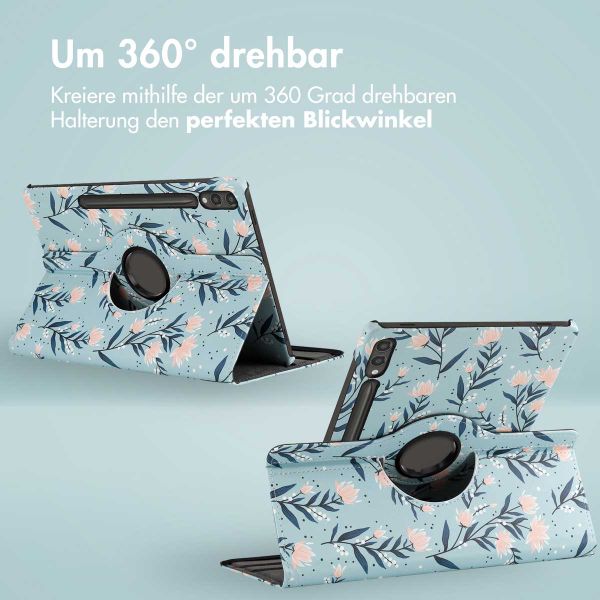 imoshion 360° drehbare Design Klapphülle für das Samsung Galaxy Tab S10 Plus / Tab S9 Plus / Tab S9 FE Plus - Flowers