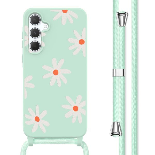 imoshion Silikonhülle design mit Band für das Samsung Galaxy A35 - Green Flower Distance