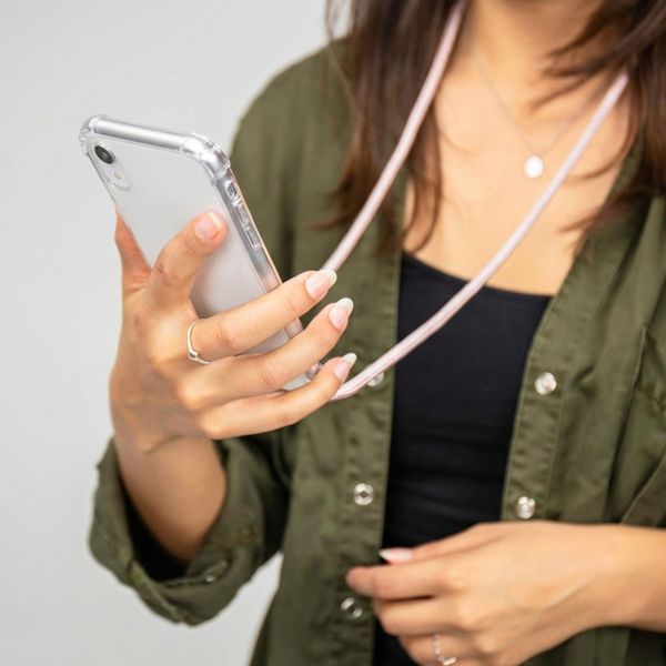 imoshion Transparentes Backcover mit Band Apple iPhone 12 (Pro) - Rosé gold