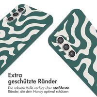 imoshion SilikonHülle design mit Band Samsung Galaxy S23 FE - Petrol Green Groovy