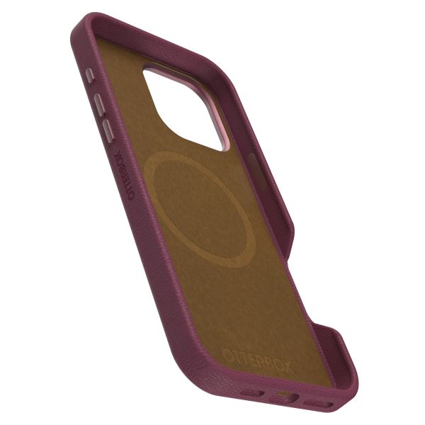 OtterBox Symmetry Cactus Leder Back Cover MagSafe für das iPhone 16 Pro Max - Maroon Bells