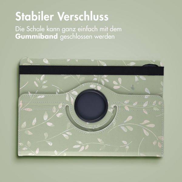 imoshion 360° drehbare Design Klapphülle Samsung Galaxy Tab S11 - Green Flowers