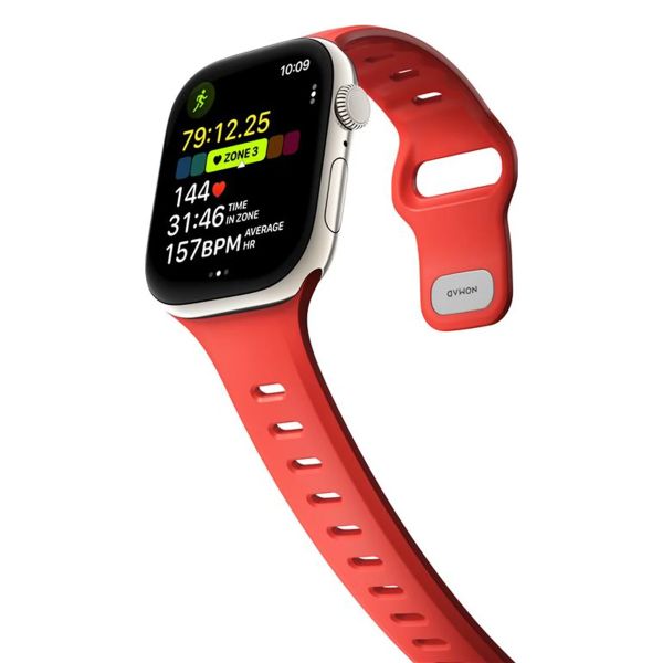 Nomad Tempo Silikonarmband für das  Apple Watch Series 1 - 9 / SE (38/40/41 mm) | Series 10 / 11 (42 mm) - Coral
