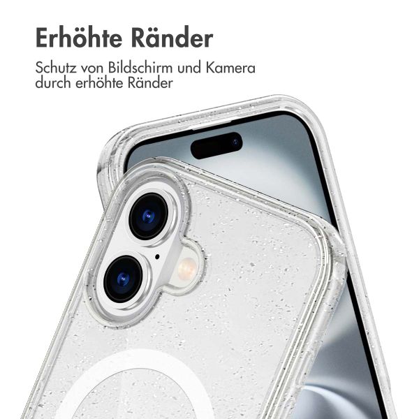 imoshion Sparkle Back Cover mit MagSafe für das Apple iPhone 16 - Glitzer Transparent
