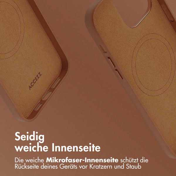 Accezz MagSafe Leather Backcover iPhone 14 Pro Max - Sienna Brown