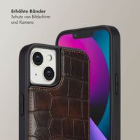 Selencia Nova Croco HandyHülle mit Kordel und Kartenhalter Apple iPhone 14 / 13 - Choco Brown