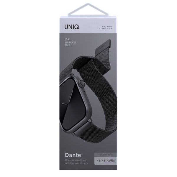 Uniq Dante Mesh-Stahlarmband für das  Apple Watch Series 1 t/m 11 / SE / Ultra (44/45/46/49 mm) - Graphite