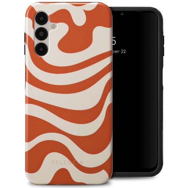 Selencia Vivid Tough Back Cover für das Samsung Galaxy A14 (5G/4G) - Dream Swirl Orange