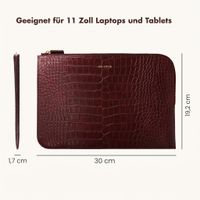 Selencia Croco Laptop Hülle 11 Zoll - Tablet / Laptop Sleeve - Burgundy