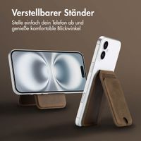 Accezz Vintage Leder MagSafe Kartenhalter mit Ständer - Rustic Brown