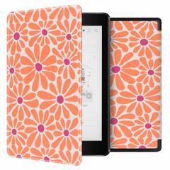 imoshion Design Slim Hard Case Klapphülle Kobo Aura One - Orange Flowers Connect