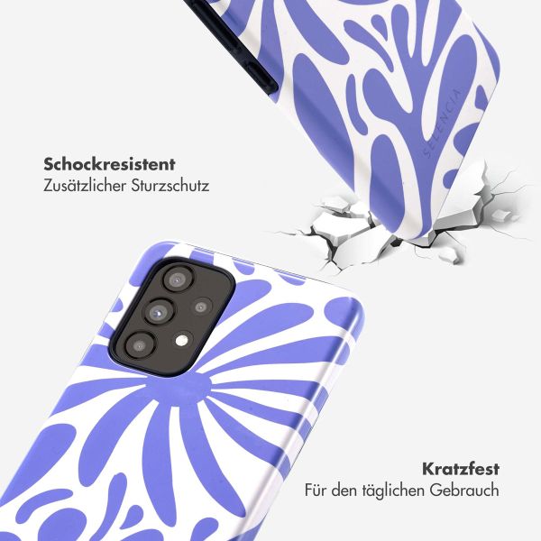 Selencia Vivid Tough Back Cover für das Samsung Galaxy A53 - Modern Bloom Sapphire Blue