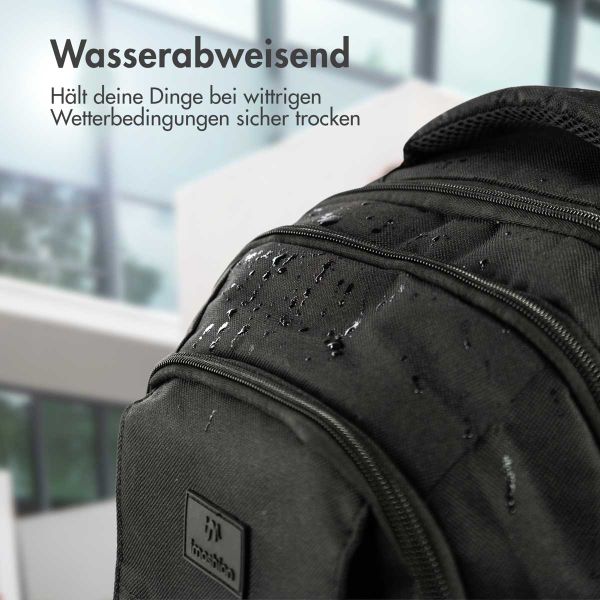 imoshion ﻿Laptop-Rucksack mit USB-Anschluss - Geeignet für Laptops bis 15.6 Zoll - Laptop-Rucksack für Herren - Schwarz