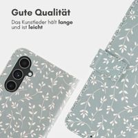 imoshion Design Klapphülle Samsung Galaxy A54 (5G) - Smoke Green Flowers