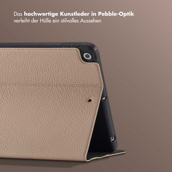 Selencia Riva Klapphülle Apple iPad 9 (2021) 10.2 Zoll / iPad 8 (2020) 10.2 Zoll / iPad 7 (2019) 10.2 Zoll - Beige
