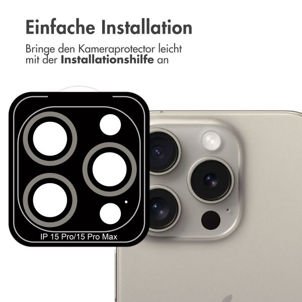imoshion 2er-Pack Objektivschutz für Kamera für das Apple iPhone 15 Pro / 15 Pro Max - Natural Titanium