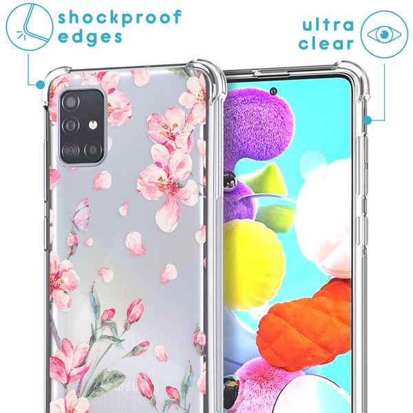 imoshion Design Hülle mit Band für das Samsung Galaxy A71 - Blossom Watercolor