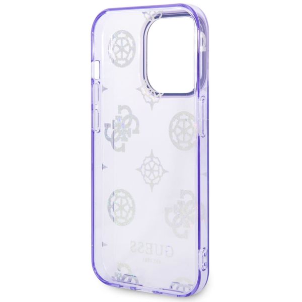 Guess Peony Glitter Back Cover für das iPhone 14 Pro Max - Violett