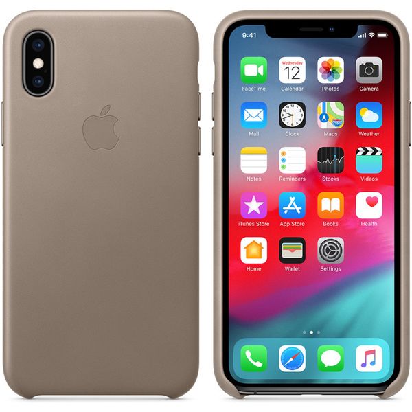 Apple Leder-Case Taupe für das iPhone Xs Max