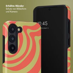 Selencia Vivid Back Cover Samsung Galaxy S23 - Wavy Swirl Orange Fern