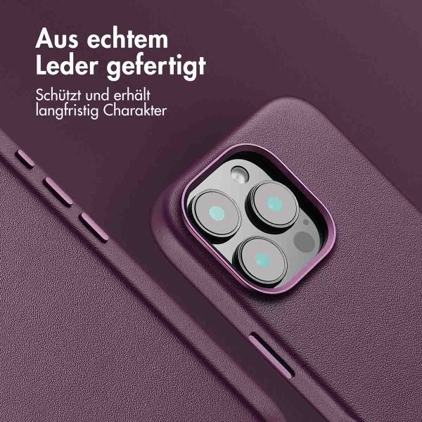 Accezz MagSafe Leather Backcover für das Apple iPhone 16 Pro - Heath Purple