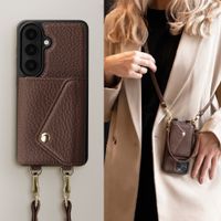 Selencia Sera HandyHülle mit Kordel und Umschlag-Kartenhalter Samsung Galaxy S26 - Chocolate Brown