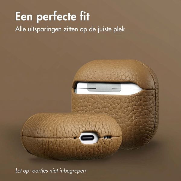 Accezz Echtleder Case  Apple Airpods 4 - Taupe