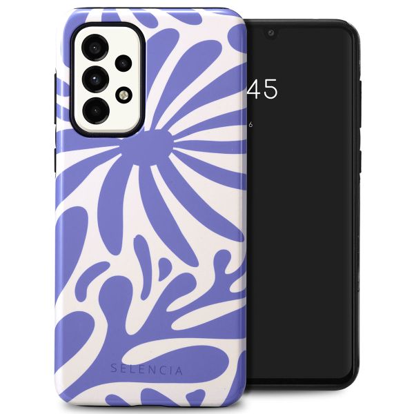 Selencia Vivid Tough Back Cover für das Samsung Galaxy A33 - Modern Bloom Sapphire Blue