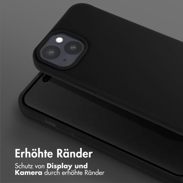 Selencia SilikonHülle mit abnehmbarem Band Apple iPhone 15 - Schwarz