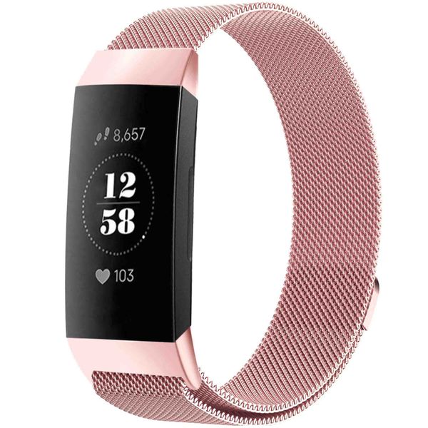 imoshion Mailändische Magnetarmband für das Fitbit Charge 3 / 4 - Rosa