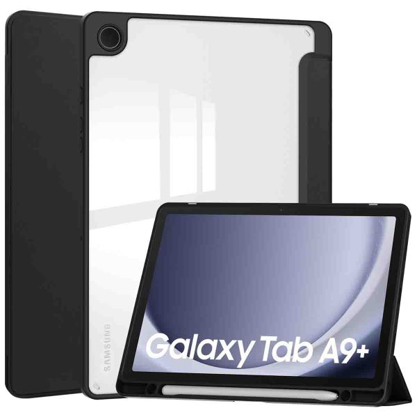 imoshion Trifold Hardcase Klapphülle für das Samsung Galaxy Tab A9 Plus - Schwarz