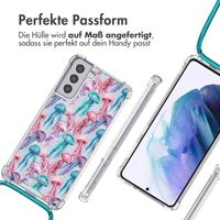 imoshion Design Hülle mit Band Samsung Galaxy S21 - Jellyfish Watercolor